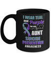 I Wear Teal And Purple For My Aunt Suicide Prevention Mug Coffee Mug | Teecentury.com