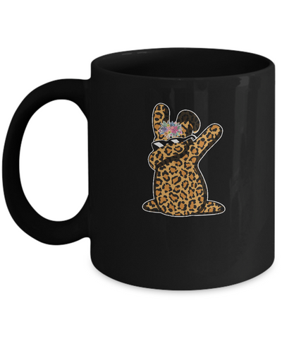 Funny Easter Gift For Her Teen Girls Dabbing Bunny Leopard Mug Coffee Mug | Teecentury.com