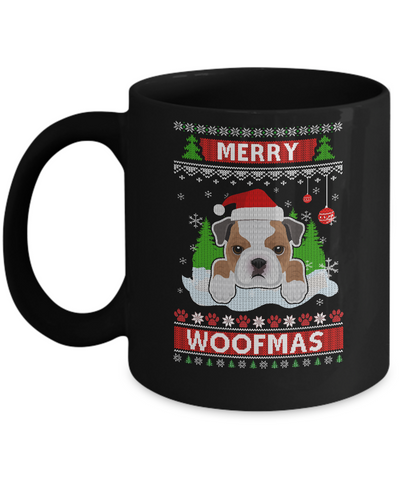 Bulldog Merry Woofmas Ugly Christmas Sweater Mug Coffee Mug | Teecentury.com