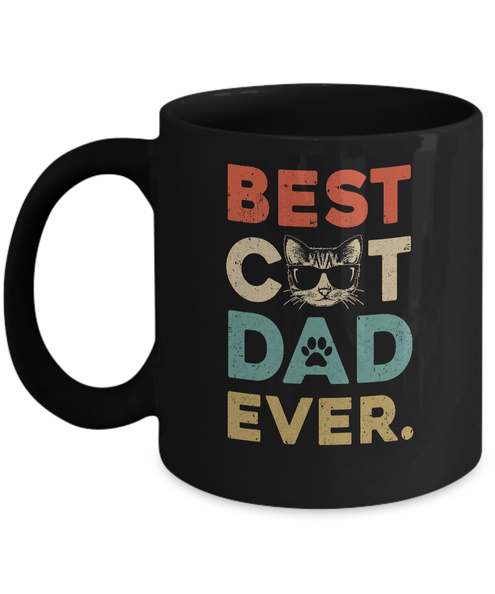 Vintage Best Cat Dad Ever Cat Daddy Gift Mug Coffee Mug | Teecentury.com