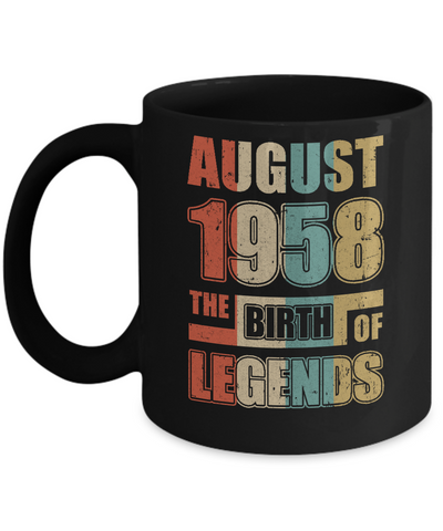 Vintage Retro August 1958 Birth Of Legends 64th Birthday Mug Coffee Mug | Teecentury.com