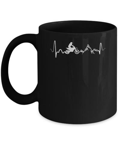 Mountain Dirt Bike Motocross Heartbeat Mug Coffee Mug | Teecentury.com