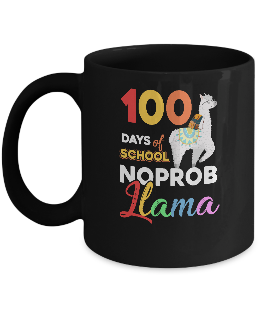100 Days Of School Shirt Cute No Probllama Llama Mug Coffee Mug | Teecentury.com
