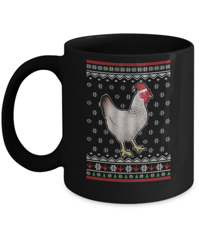 Pajamas Chicken With Santa Hat Ugly Christmas Sweater Mug Coffee Mug | Teecentury.com