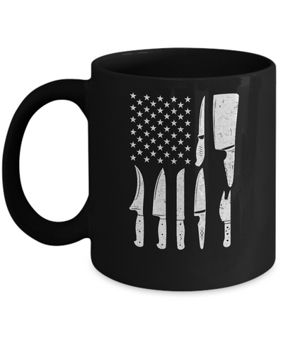 Chef Knife Patriotic American Flag Kitchen Mug Coffee Mug | Teecentury.com