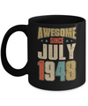 Vintage Retro Awesome Since July 1948 74th Birthday Mug Coffee Mug | Teecentury.com