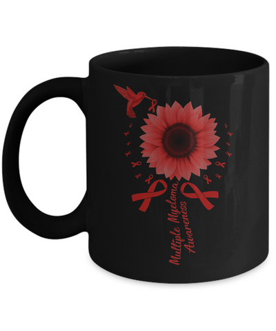 Hummingbird Sunflower Burgundy Multiple Myeloma Awareness Mug Coffee Mug | Teecentury.com