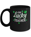 One Lucky Teacher Irish Shamrocks Funny St Patrick Day Mug Coffee Mug | Teecentury.com