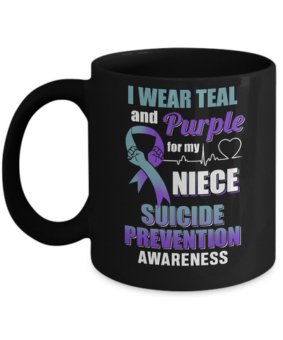 I Wear Teal And Purple For My Niece Suicide Prevention Mug Coffee Mug | Teecentury.com