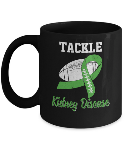 Football Survivor Tackle Green Kidney Disease Awareness Mug Coffee Mug | Teecentury.com