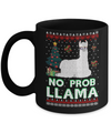 No Prob Llama No Drama Christmas Alpaca Sweater Mug Coffee Mug | Teecentury.com