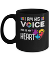 Autism Awareness I Am His Voice He Is My Heart Autism Mom Mug Coffee Mug | Teecentury.com