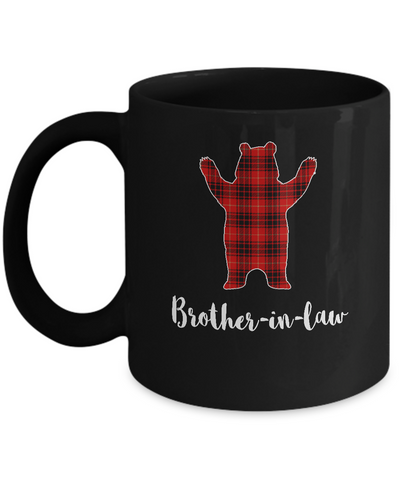 Red Brother-In-Law Bear Buffalo Plaid Family Christmas Pajamas Mug Coffee Mug | Teecentury.com