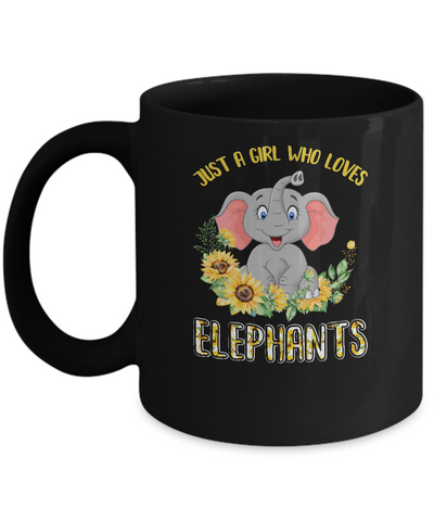 Just A Girl Who Loves Elephants And Sunflowers Mug Coffee Mug | Teecentury.com