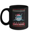 Santa Hat Papa Shark Ugly Christmas Sweater Mug Coffee Mug | Teecentury.com