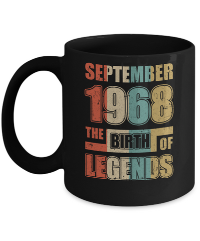 Vintage Retro September 1968 Birth Of Legends 54th Birthday Mug Coffee Mug | Teecentury.com