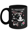 All I Need Is Love And Yoga And A Cat Mug Coffee Mug | Teecentury.com