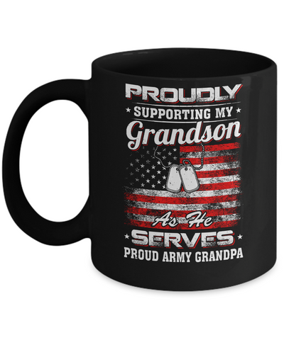Supporting My Grandson As He Serves Proud Army Grandpa Mug Coffee Mug | Teecentury.com