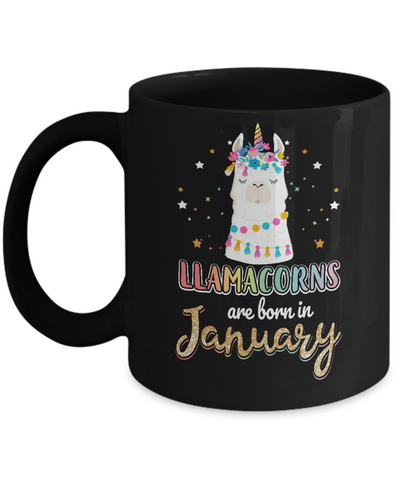 Llama Unicorn Llamacorns Born In January Birthday Gift Mug Coffee Mug | Teecentury.com