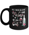 All I Need Is Love And Wine And A Cat Mug Coffee Mug | Teecentury.com