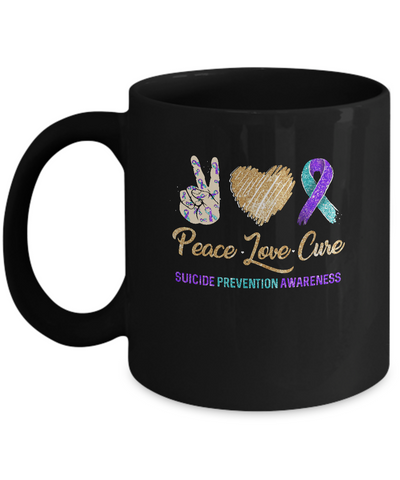 Peace Love Cure Suicide Prevention Mug Coffee Mug | Teecentury.com