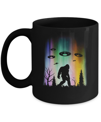 Bigfoot UFO Abduction Northern Lights Believing Gifts Mug Coffee Mug | Teecentury.com