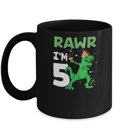 Rawr I'm 5 Birthday Gifts 2017 Dinosaur For Boys Mug Coffee Mug | Teecentury.com