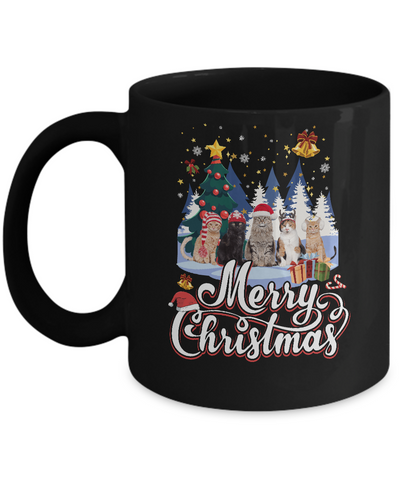 Merry Christmas Cat Women Girls Christmas Gift Mug Coffee Mug | Teecentury.com
