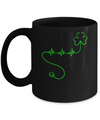 Shamrock Nurse Stethoscopes Heartbeat St Patrick Day Mug Coffee Mug | Teecentury.com