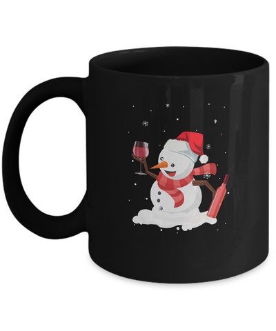 Snowman Wine Drinking Wine Lovers Christmas Gift Mug Coffee Mug | Teecentury.com