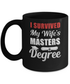 Funny I Survived My Wife's Master's Degree Graduation Husband Mug Coffee Mug | Teecentury.com