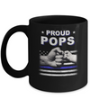 Proud Pops Police Thin Blue Line Flag Fathers Day Mug Coffee Mug | Teecentury.com
