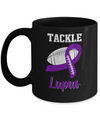 Football Survivor Tackle Purple Lupus Awareness Mug Coffee Mug | Teecentury.com