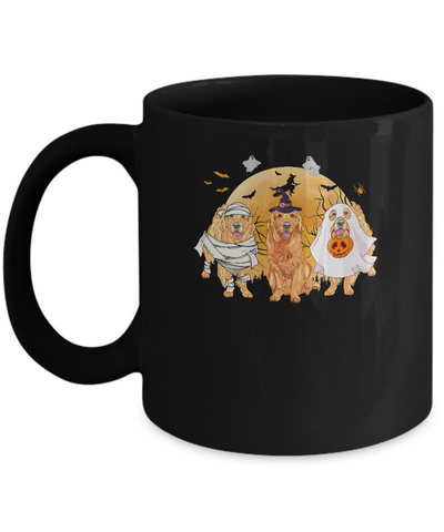 Golden Retriever Mummy Witch Dog Moon Ghosts Halloween Mug Coffee Mug | Teecentury.com
