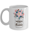 Happiness Is Being Nannie Life Flower Nannie Gifts Mug Coffee Mug | Teecentury.com