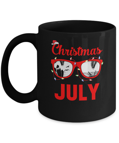 July In Christmas Santa Hat Sunglasses Summer Vacation Mug Coffee Mug | Teecentury.com