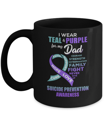 Suicide Prevention Awareness I Wear Teal Purple For My Dad Mug Coffee Mug | Teecentury.com