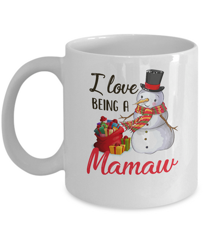 I Love Being A Mamaw Snowman Gift For Christmas Day Mug Coffee Mug | Teecentury.com