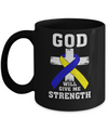 God Will Give Me Strength Down Syndrome Ribbon Gift Mug Coffee Mug | Teecentury.com