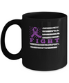 Fight Purple Ribbon US Flag Alzheimer's Pancreatic Awareness Mug Coffee Mug | Teecentury.com