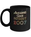 Awesome Since August 2007 Vintage 15th Birthday Gifts Mug Coffee Mug | Teecentury.com