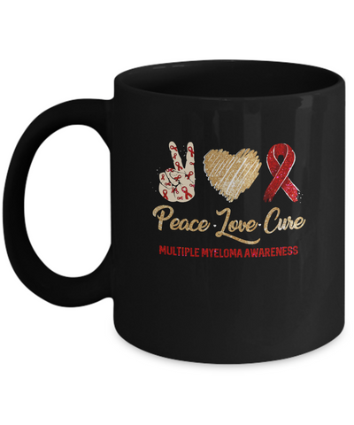 Peace Love Cure Multiple Myeloma Awareness Mug Coffee Mug | Teecentury.com