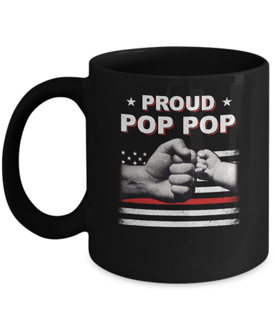 Proud Pop Pop Fireman Firefighter Thin Red Line Flag Fathers Day Mug Coffee Mug | Teecentury.com