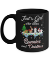 Just A Girl Who Loves Bunnies And Christmas Bunny Lover Mug Coffee Mug | Teecentury.com