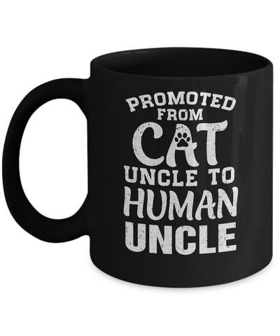Promoted From Cat Uncle To Human Uncle Gifts Mug Coffee Mug | Teecentury.com