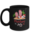 Flip Flop Sunglasses Christmas In July Summer Vacation Beach Mug Coffee Mug | Teecentury.com