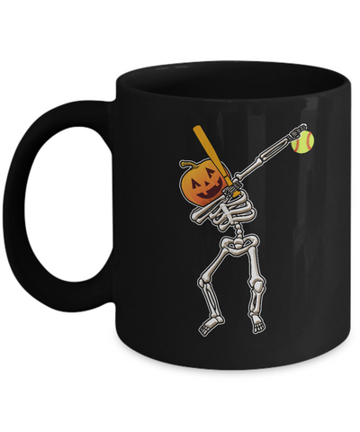 Halloween Dabbing Skeleton Softball Mug Coffee Mug | Teecentury.com