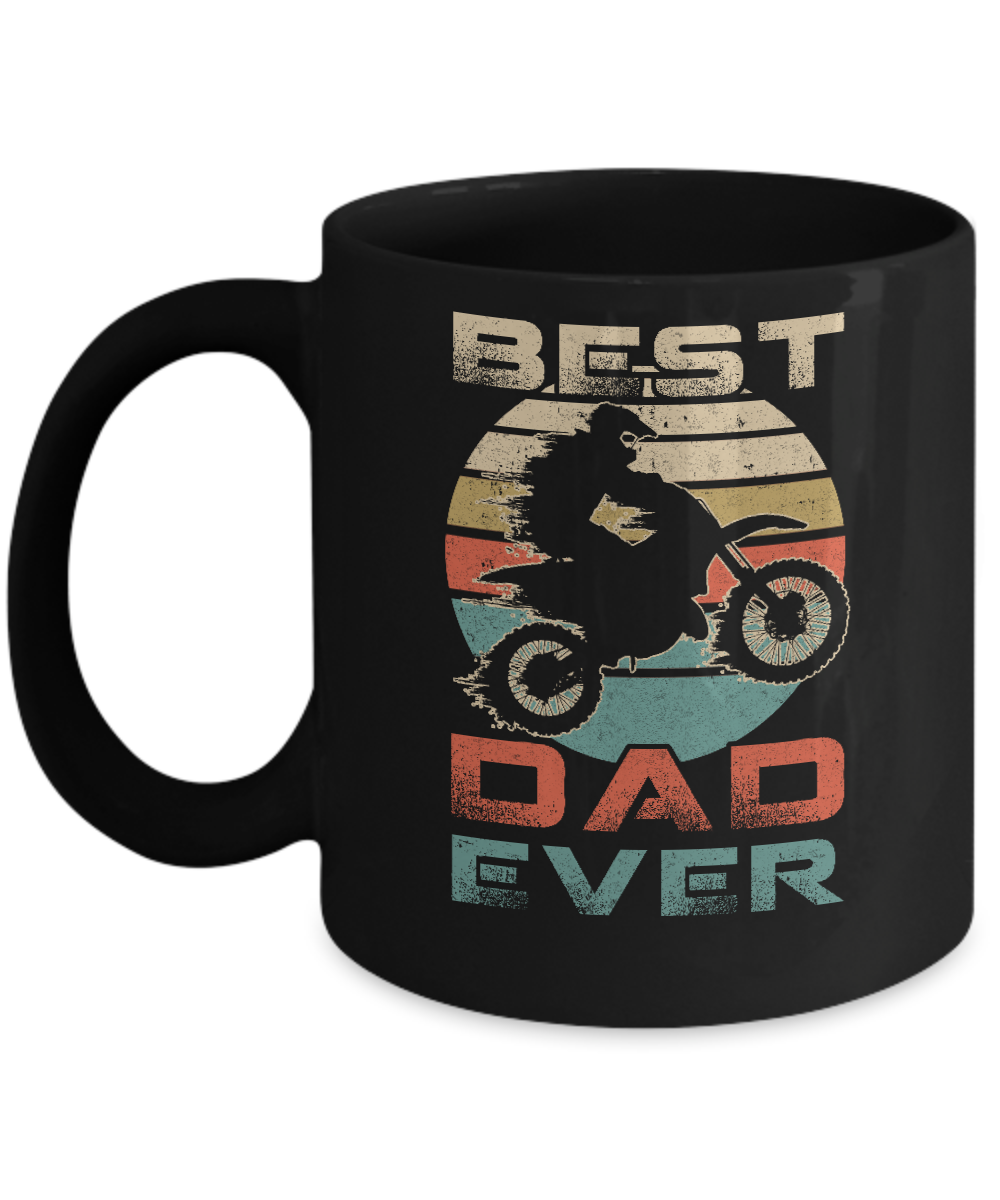 Vintage Best Motocross Dad Ever Gift Father's Day Mug Coffee Mug | Teecentury.com