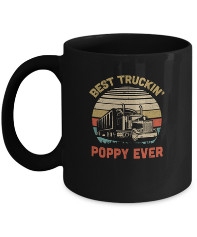 Vintage Best Truckin' Poppy Ever Fathers Day Gift Mug Coffee Mug | Teecentury.com