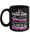I'm A Farm Girl My Level Of Sarcasm Mug Coffee Mug | Teecentury.com